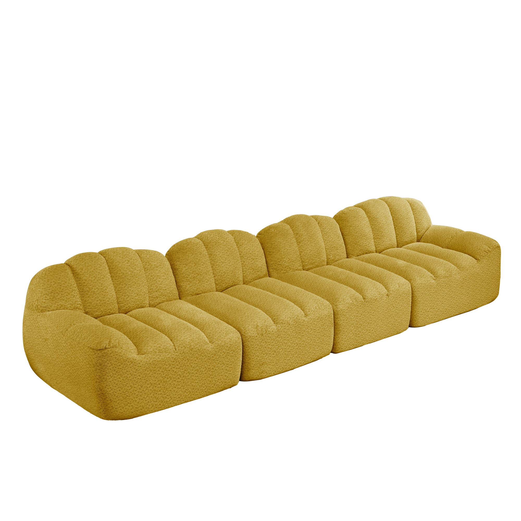 moduulisohva 4-paikkainen keltainen granulaarinen fleece
