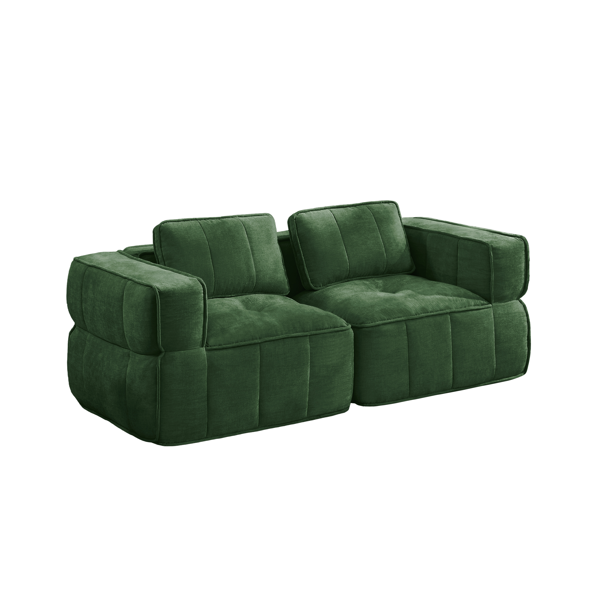moduulisohva 2-paikkainen vihreä polyester