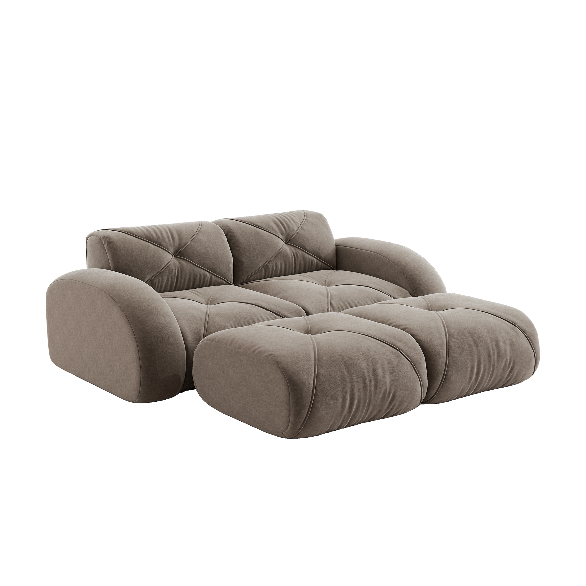 moduulisohva 2-paikkainen taupe chenille