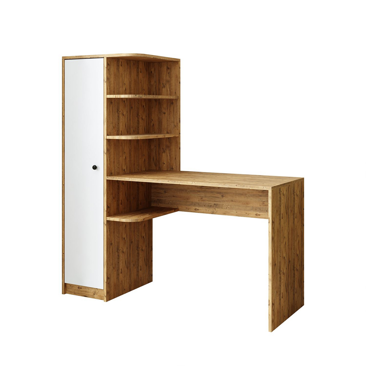 Norda Design Työpöytä ja kirjahylly Academe, Atlantic Pine -mänty/valkoinen, 50 × 143,2