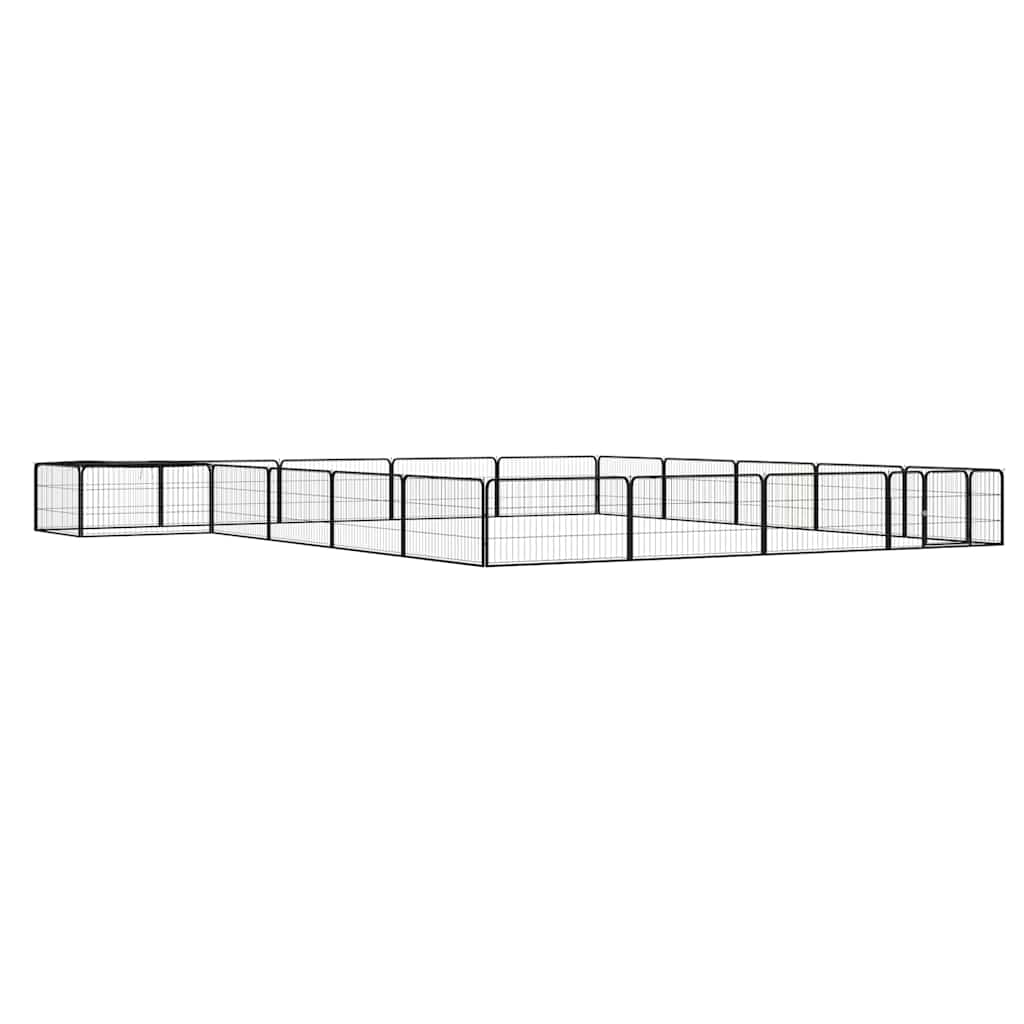 vidaXL Koiranhäkki 20 paneelia musta 100x50 cm jauhemaalattu teräs