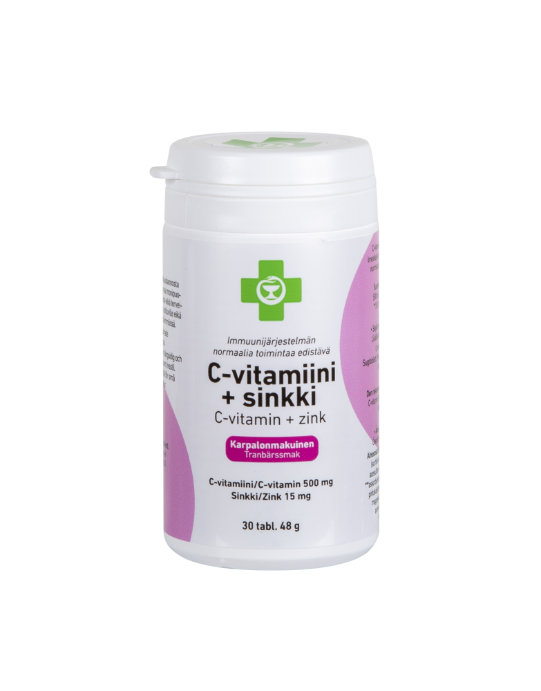 C-vitamiini + Sinkki imeskely/purutabletti 30 tabl