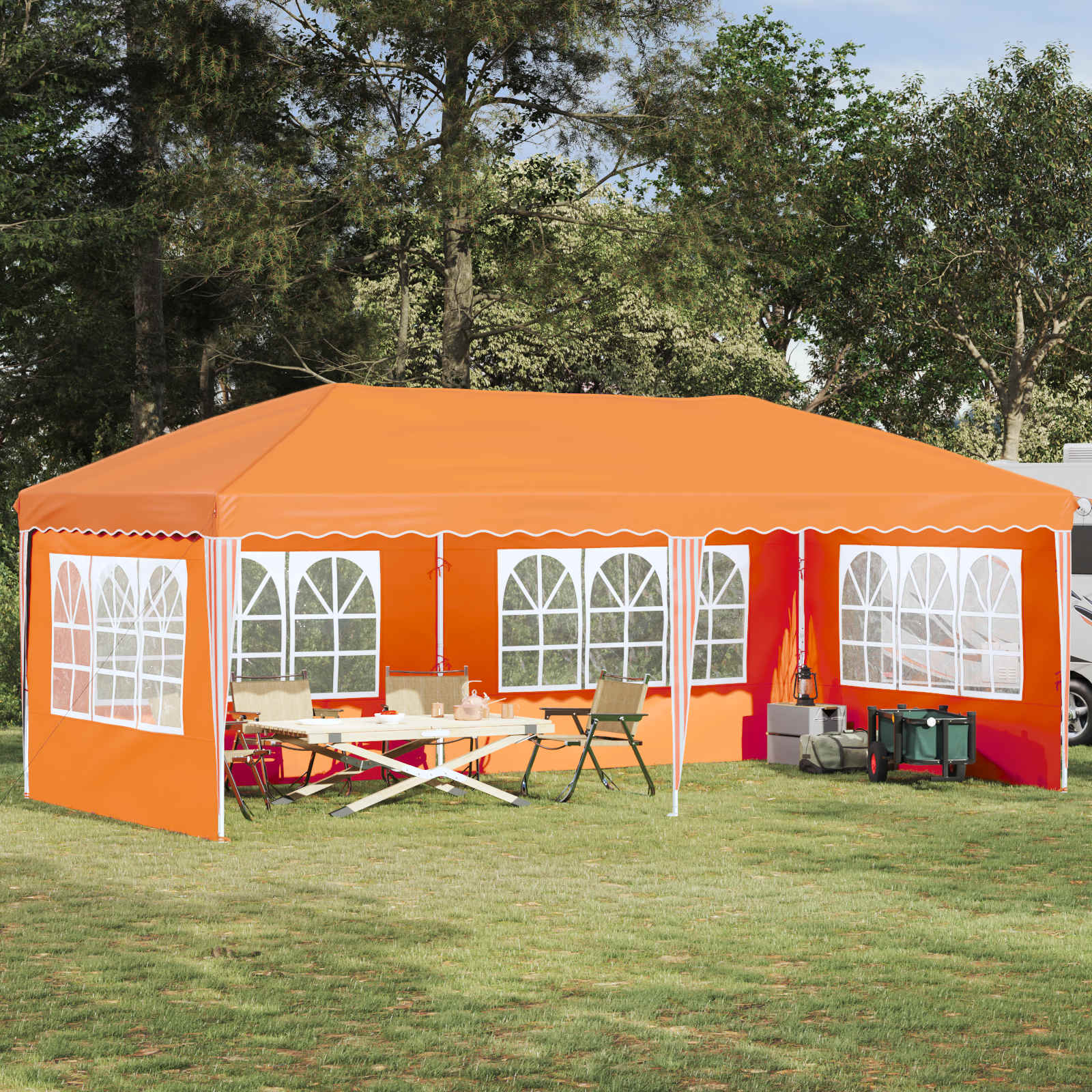 vidaXL Pop-up Juhlateltta 575 x 289 x 245 cm Oranssi