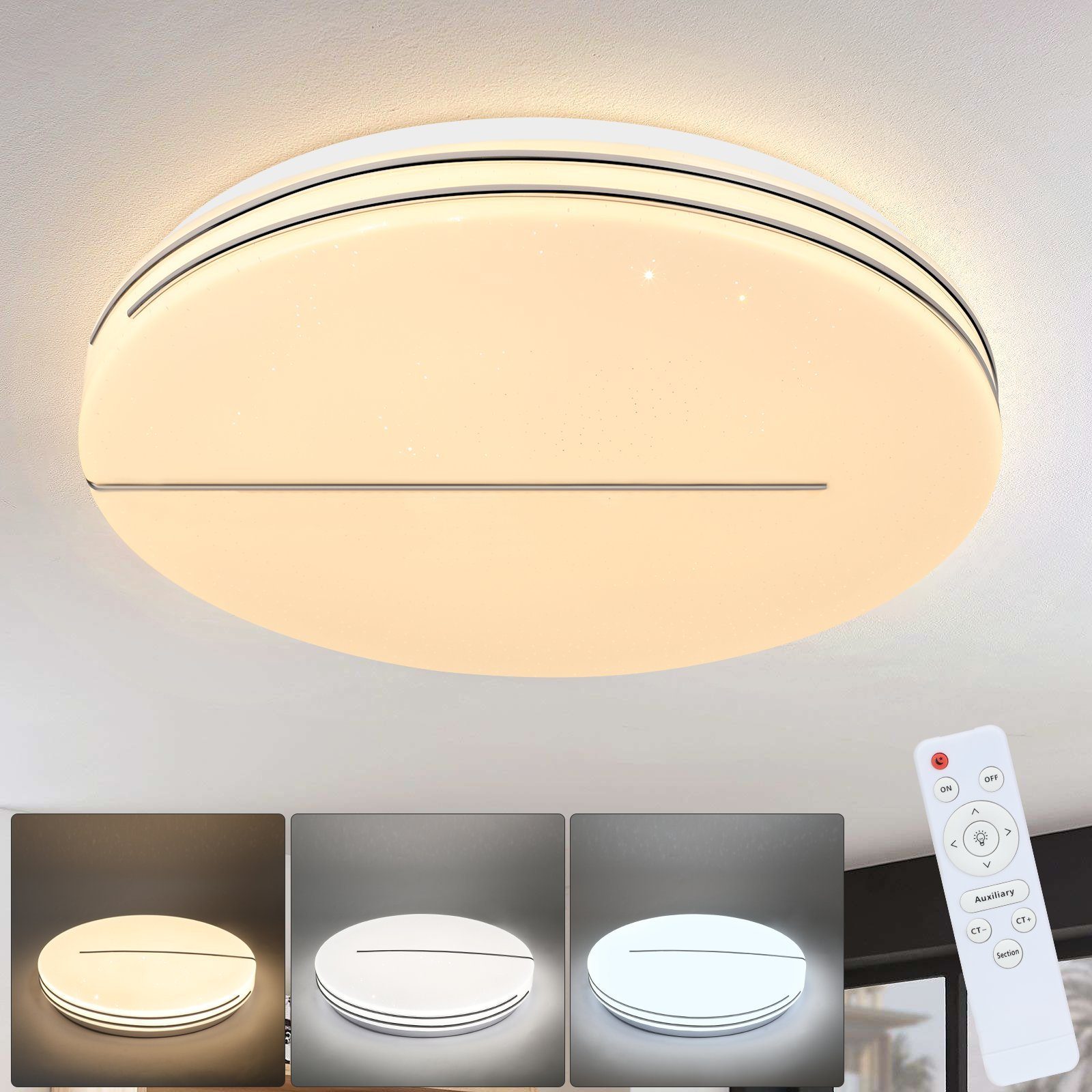 ZMH LED-kattovalaisin, tähtitaivas-kattovalaistus, lämmin valkoinen