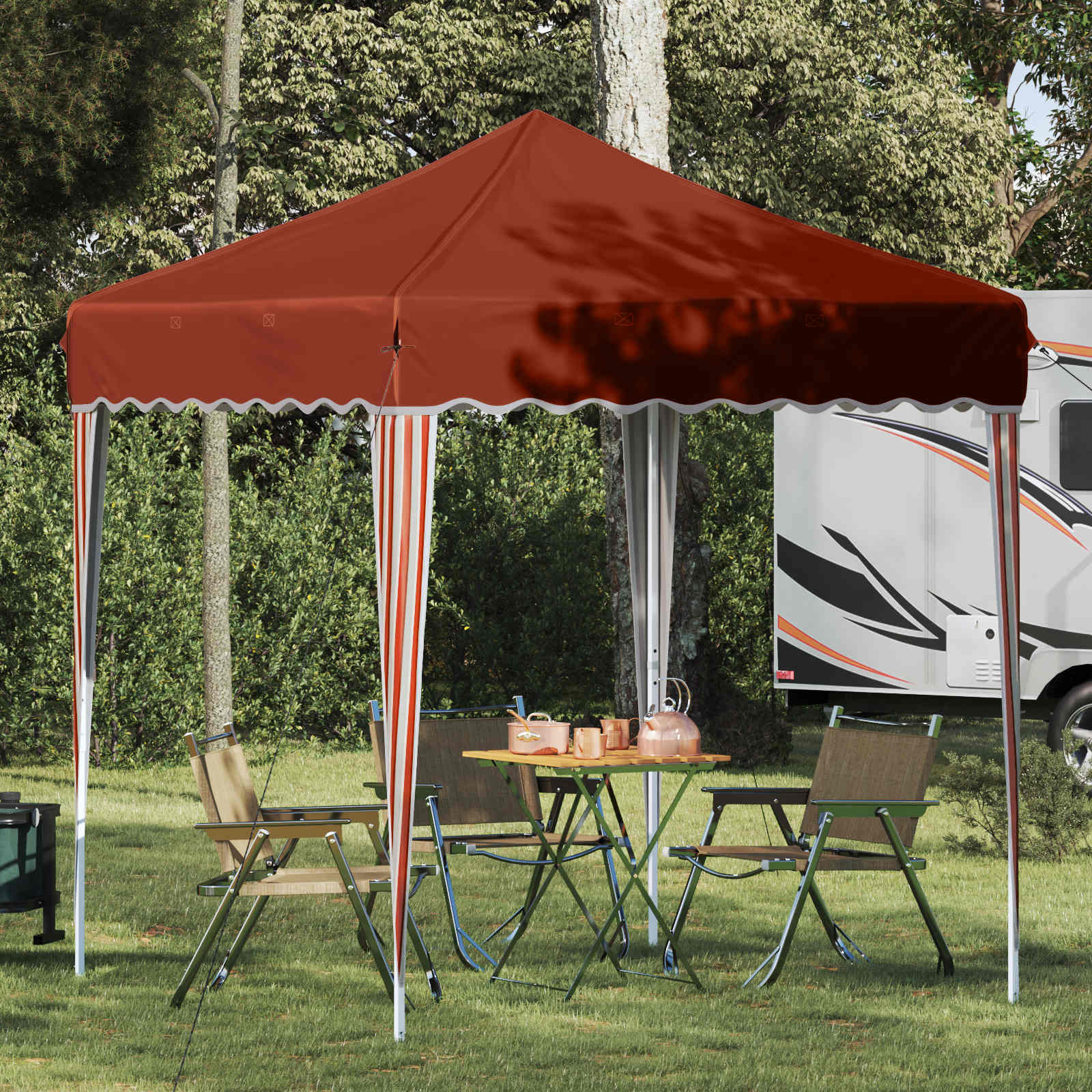 vidaXL Pop-up Juhlateltta 195 x 195 x 245 cm Terrakotta Oxford-kangas