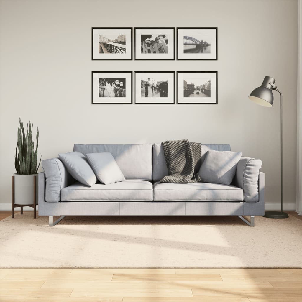 vidaXL Matto HUARTE lyhytnukkainen ja pestävä beige 160x230 cm